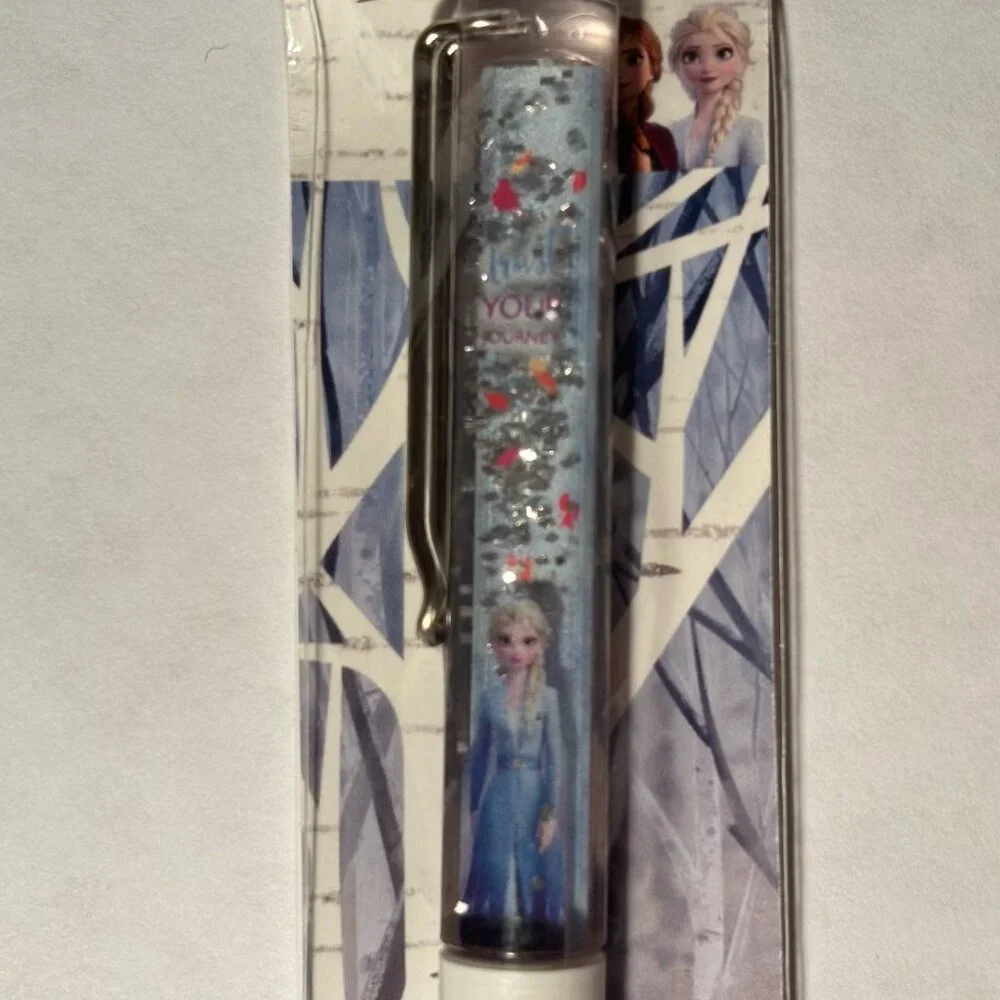 Walt Disney Frozen II 2 Floaty Pen Silver Glitter Moves by Elsa Movie Film